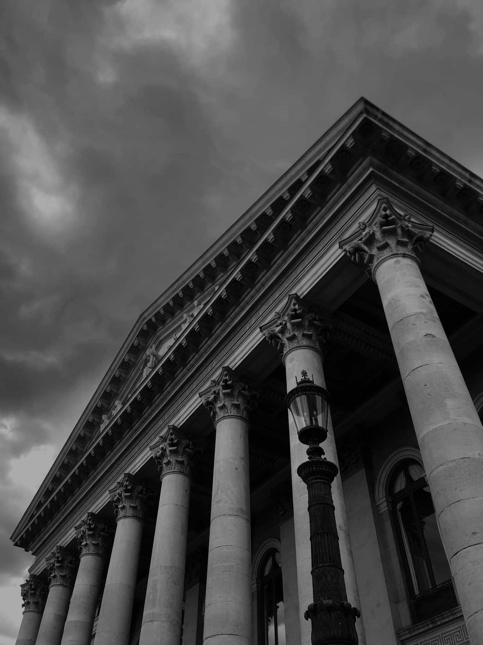 Stone columns of a classical courthouse